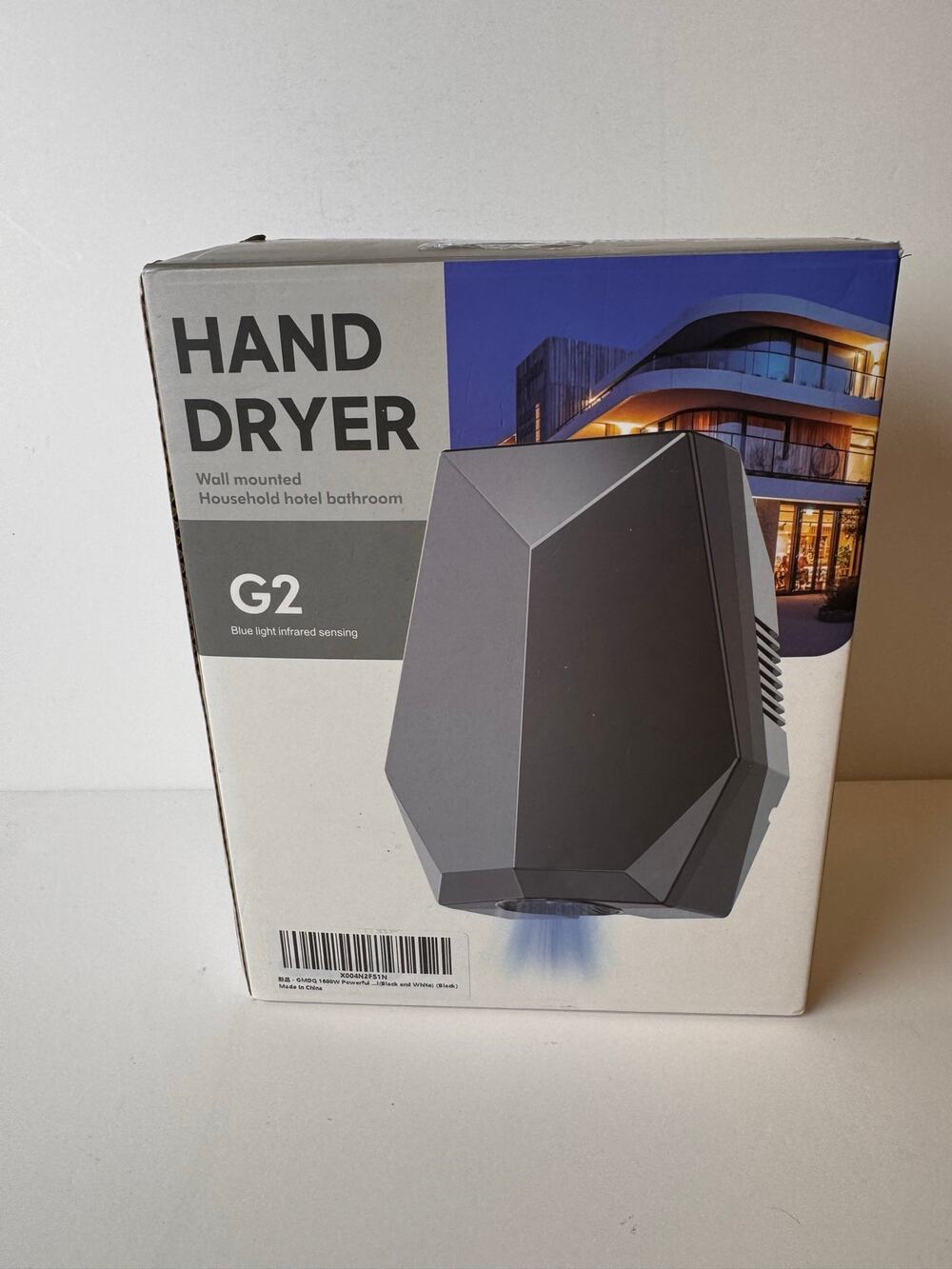 Wall Mounted Hand Dryer Automatic Infrared Motion Sensor Dark Grey 1000W
